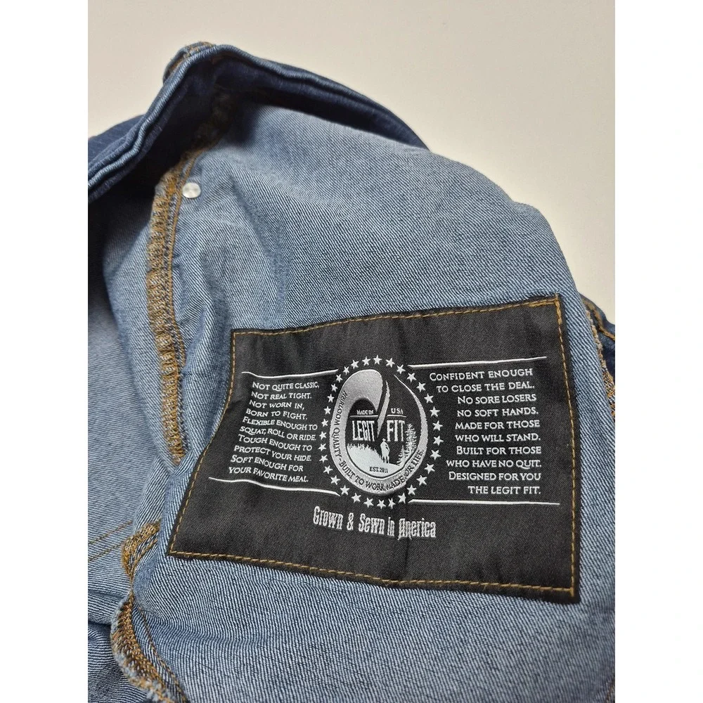 Origin Delta 68 Legit Fit Jeans Mens 40x36 Blue Straight Stretch Denim Made USA